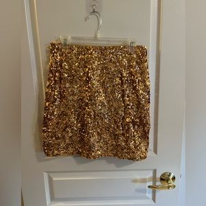 Yellow sequins mini skirt - Size large